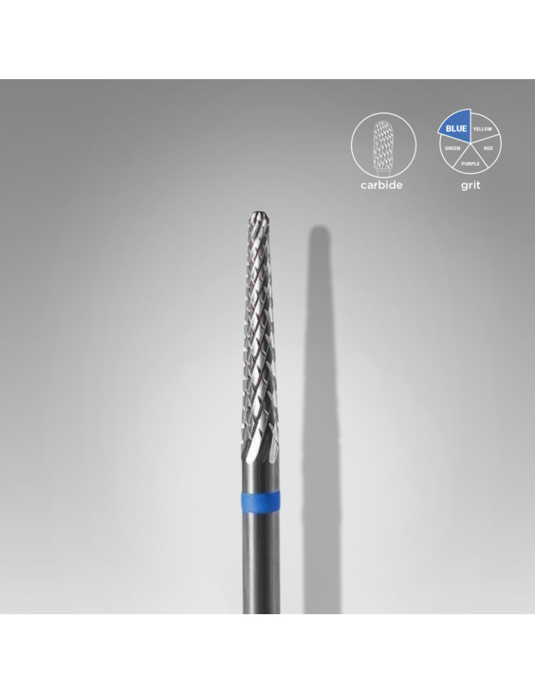 Carbide nail drill bit, “cone” blue, head diameter 2.3 mm / working part 14 mm (FT71B023/14) Staleks