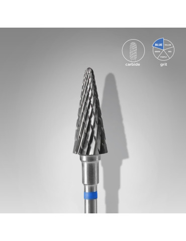 Carbide nail drill bit, “cone” blue, head diameter 6 mm / working part 14 mm (FT71B060/14) Staleks