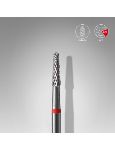 Carbide nail drill bit, “cone” red, head diameter 2.3 mm / working part 8 mm (FT71R023/8) Staleks