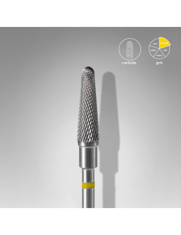 Carbide nail drill bit, “frustum” yellow, head diameter 4 mm / working part 13 mm (FT70Y040-13) Staleks