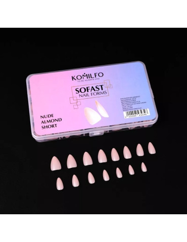 SoFast Nail Forms Nude Almond Short (300 pcs.) Komilfo