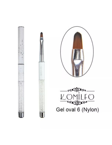 Brush Gel oval 6 (Nylon) Komilfo