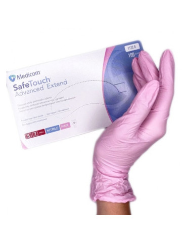 Nitrile glovers SafeTouch Advanced Pink, size S (50 pairs) Medicom