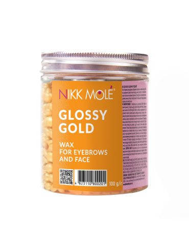 Wax in granules for eyebrows and face (Gold) 100 g Nikk Mole