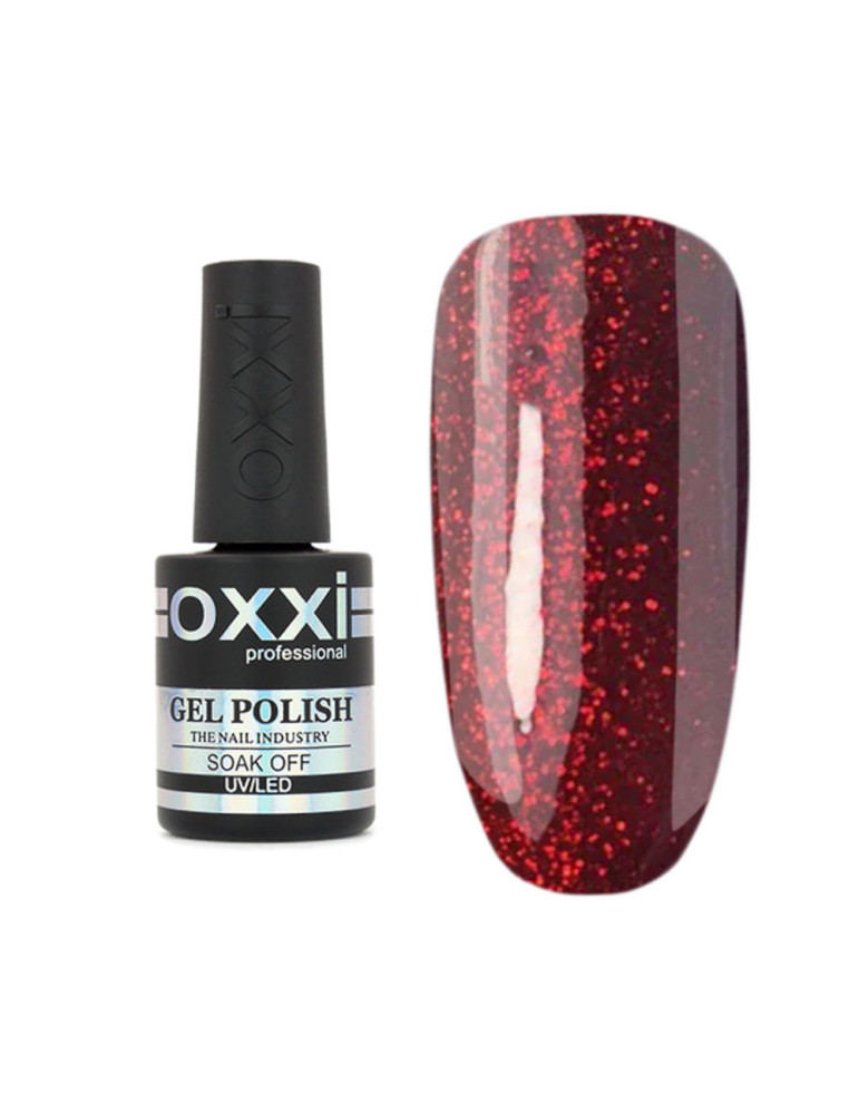 Gel Polish OXXI №219 (red-burgundy, with sparkles) 10 ml.