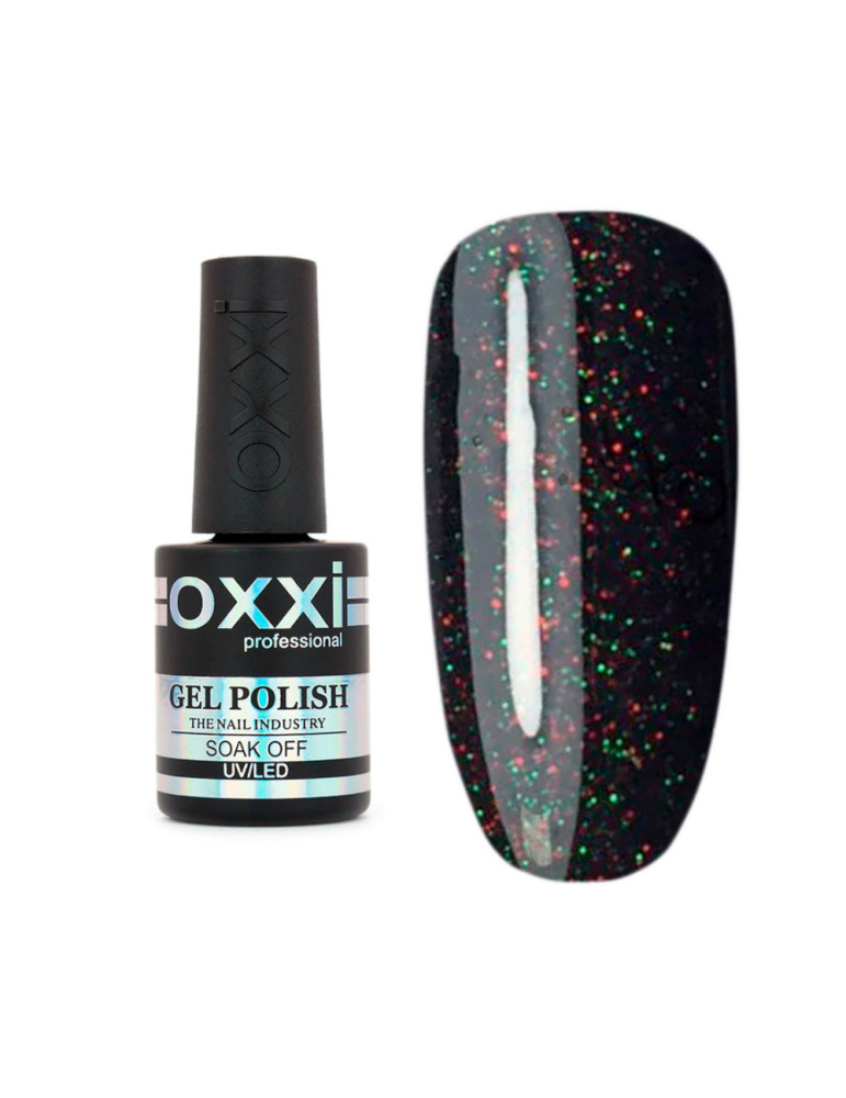 Gel Polish OXXI №239 (black with red and green microshine) 10 ml.