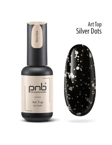 No wipe Art Top Silver Dots 8 ml. PNB