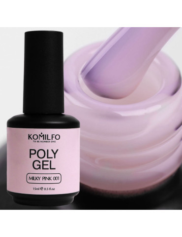 PolyGel №001 Milky Pink 15 ml. Komilfo