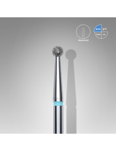 Diamond nail drill bit, ball, blue, head diameter 2,5 mm (FA01B025) Staleks
