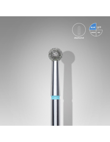 Diamond nail drill bit, ball, blue, head diameter 3,5 mm (FA01B035) Staleks