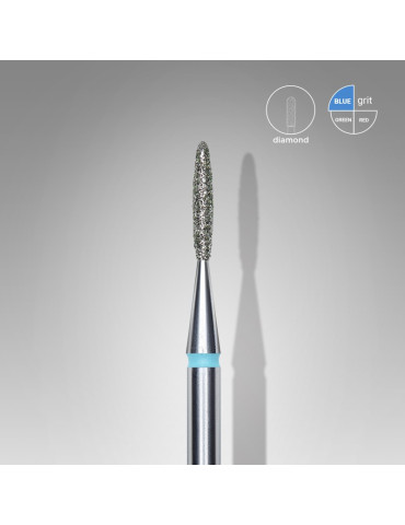 Diamond nail drill bit, flame, blue, head diameter 1,4 mm/ working part 8 mm (FA10B014/8) Staleks