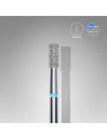 Diamond nail drill bit, cylinder, blue, head diameter 2,5 mm/ working part 6 mm (FA20B025/6) Staleks