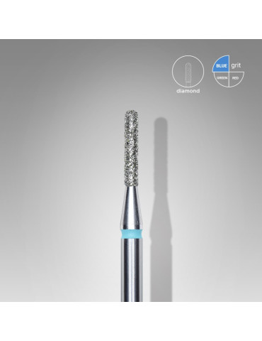 Diamond nail drill bit, rounded cylinder, blue, head diameter 1,4 mm/ working 8 mm (FA30B014/8) Staleks