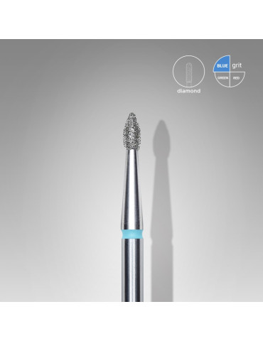 Diamond nail drill bit, pointed bud, blue, head diameter 1,8 mm/ working part 4 mm (FA60B018/4) Staleks