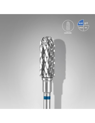 Carbide nail drill bit, rounded “cylinder”, blue, head diameter 5 mm/ working part 13 mm (FT30B050/13) Staleks