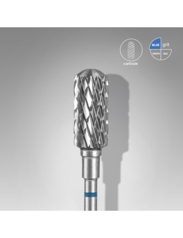 Carbide nail drill bit, rounded safe “cylinder”, blue, head diameter 6 mm/ working part 14 mm (FT31B060/14) Staleks