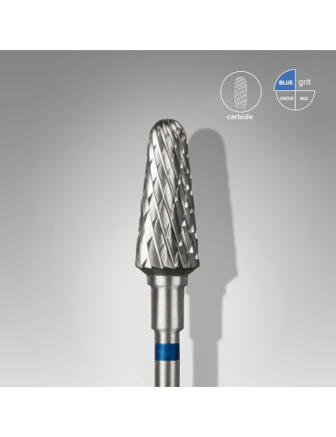 Carbide nail drill bit, “frustum”, blue, head diameter 6 mm/ working part 14 mm (FT70В060/14) Staleks