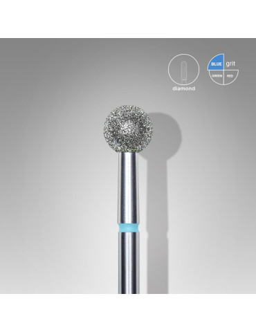 Diamond nail drill bit, ball, blue, head diameter 5,0 mm (FA01B050) Staleks